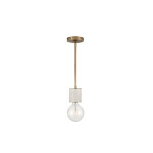 Alora Rocco Pendant Light in Vintage Brass And White Marble