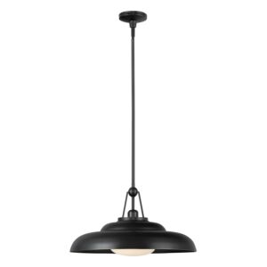 Palmetto 1-Light Pendant in Urban Bronze with Glossy Opal Glass