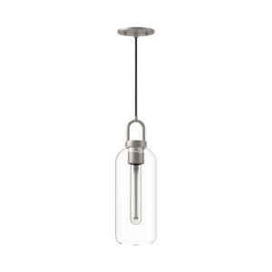Soji 1-Light Pendant in Brushed Nickel with Clear Glass