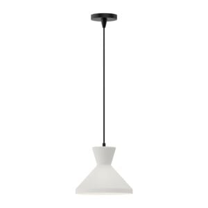 Betty 1-Light Pendant in Matte Black with Opal Glass