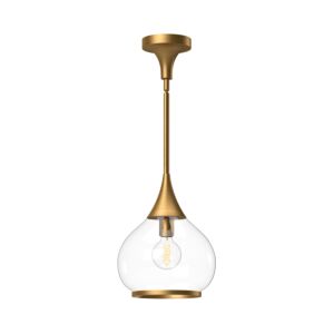 Hazel 1-Light Pendant in Aged Gold with Clear Glass