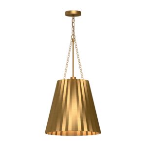 Plisse 1-Light Pendant in Aged Gold