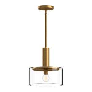 Royale 1-Light Pendant in Aged Gold with Clear Glass