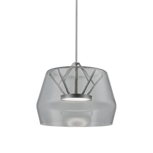  Deco LED Pendant Light in Smoked With Nickel