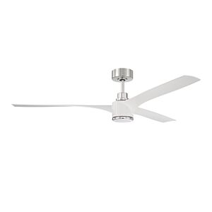 Craftmade Phoebe 1-Light Ceiling Fan with Blades Included in White with Polished Nickel