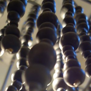 Crystorama Poppy 3 Light Ceiling Light with Black Wood Beads