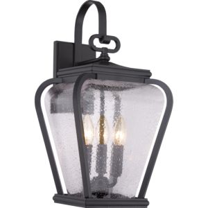 Quoizel Province 3 Light 10 Inch Outdoor Wall Light in Mystic Black