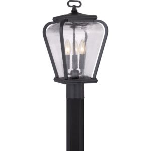 Quoizel Province 3 Light 10 Inch Outdoor Post Light in Mystic Black