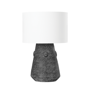 Silas One-Light Table Lamp in Ceramic Raku Black