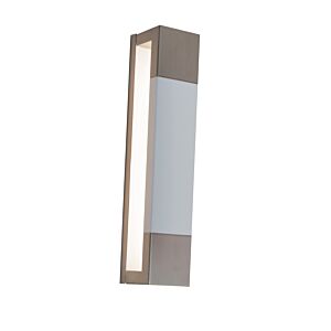 Post LED Wall Sconce in Satin Nickel & White