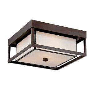 Quoizel Powell 3 Light 13 Inch Outdoor Ceiling Light in Western Bronze
