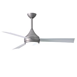 Matthews Donaire 52 Inch Indoor/Outdoor Ceiling Fan in Brushed Stainless with White Blades
