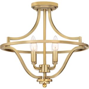 Quoizel Harvel 4 Light 16 Inch Ceiling Light in Weathered Brass