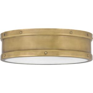 Quoizel Ahoy 13 Inch Ceiling Light in Weathered Brass