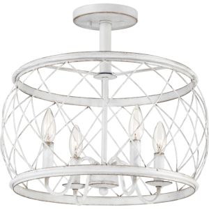 Quoizel Dury 4 Light 18 Inch Ceiling Light in Antique White