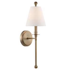 Crystorama Riverdale 15 Inch Adjustable Wall Sconce in Aged Brass