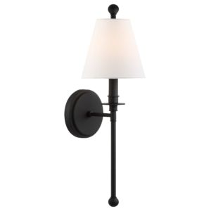 Crystorama Riverdale 15 Inch Adjustable Wall Sconce in Black Forged