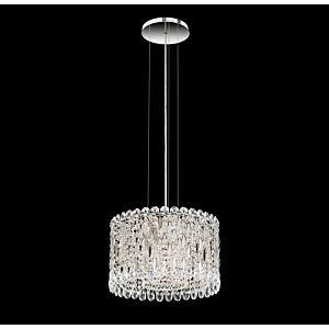 Schonbek Sarella 4 Light Pendant in Stainless Steel with Crystal Heritage Crystals