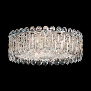 Schonbek Sarella 3 Light Ceiling Light in Antique Silver with Crystals From Swarovski Crystals