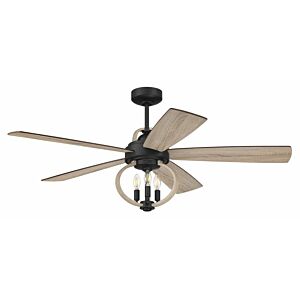 Craftmade Reese 3-Light Ceiling Fan with Blades Included in Flat Black