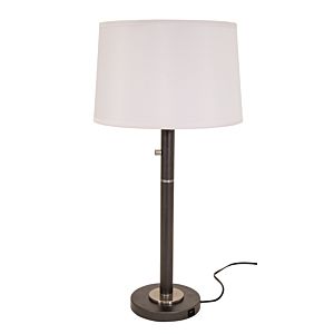 House of Troy Rupert 3 Light 31 Inch Table Lamp in Black with Satin Nickel Accents