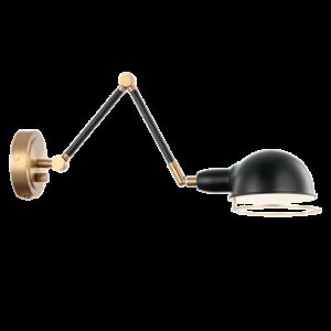 Matteo Blare 1-Light Wall Sconce In Aged Gold Brass With Black