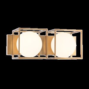 Matteo Squircle 2-Light Wall Sconce In Aged Gold Brass