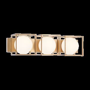 Matteo Squircle 3-Light Wall Sconce In Aged Gold Brass