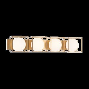 Matteo Squircle 4 Light Wall Sconce In Aged Gold Brass