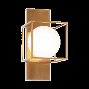 Matteo Squircle 1 Light Wall Sconce In Aged Gold Brass
