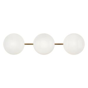 Pearlesque 3-Light Wall Sconce in Aged Gold with Opal Glass
