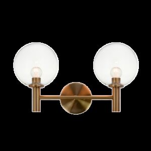 Matteo Cosmo 2 Light Wall Sconce In Aged Gold Brass