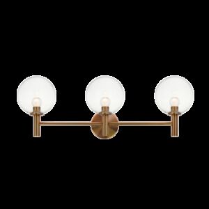 Matteo Cosmo 3-Light Wall Sconce In Aged Gold Brass