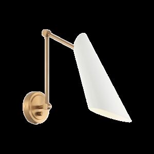 Matteo Butera 1 Light Wall Sconce In Aged Gold Brass With White