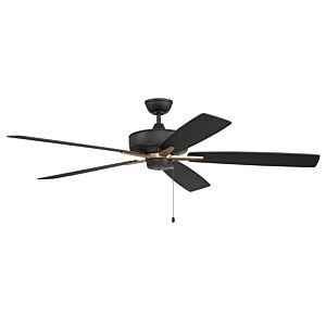 Craftmade Super Pro fan Ceiling Fan with Blades Included in Flat Black with Satin Brass