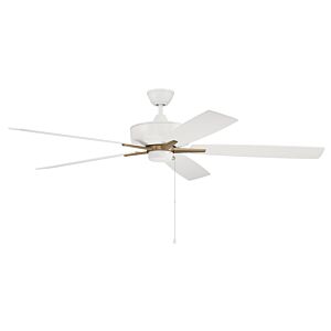 Craftmade Super Pro fan Ceiling Fan with Blades Included in White with Satin Brass