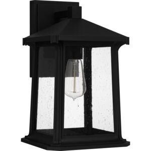Satterfield 1-Light Outdoor Lantern in Matte Black