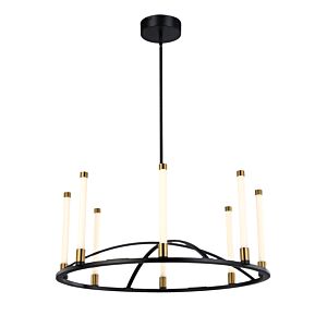 Infiniti Collection 8-Light Integrated LED Chandelier in Matte Black and Brass