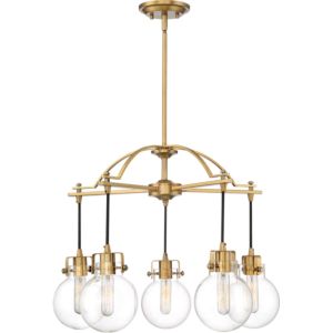 Quoizel Sidwell 5 Light 21 Inch Transitional Chandelier in Weathered Brass