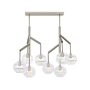 Tech Sedona 8 Light 2700K LED Contemporary Chandelier in Satin Nickel and Clear