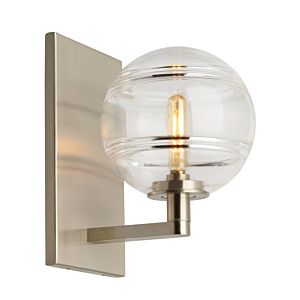 Visual Comfort Modern Sedona 2700K LED 9" Wall Sconce in Satin Nickel and Clear
