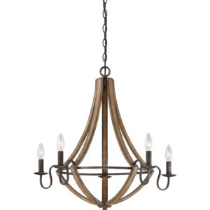 Quoizel Shire 5 Light 25 Inch Transitional Chandelier in Rustic Black
