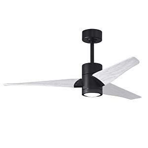 Super Janet 6-Speed DC 52" Ceiling Fan w/ Integrated Light Kit in Matte Black with Matte White blades