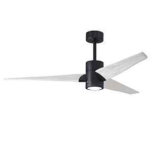 Super Janet 6-Speed DC 60" Ceiling Fan w/ Integrated Light Kit in Matte Black with Matte White blades