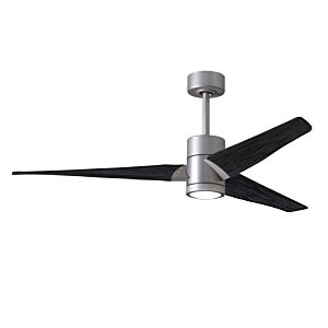 Super Janet 6-Speed DC 60" Ceiling Fan w/ Integrated Light Kit in Brushed Nickel with Matte Black blades