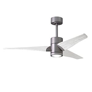 Super Janet 6-Speed DC 52" Ceiling Fan w/ Integrated Light Kit in Brushed Nickel with Matte White blades