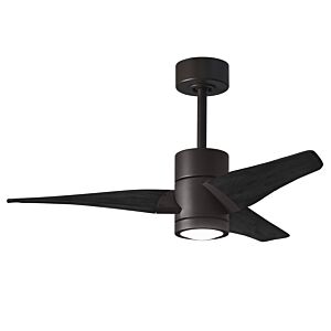 Super Janet 6-Speed DC 42" Ceiling Fan w/ Integrated Light Kit in Textured Bronze with Matte Black blades