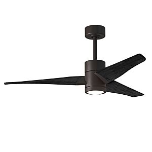 Super Janet 6-Speed DC 52" Ceiling Fan w/ Integrated Light Kit in Textured Bronze with Matte Black blades