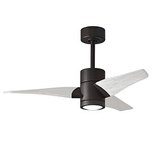 Super Janet 6-Speed DC 42" Ceiling Fan w/ Integrated Light Kit in Textured Bronze with Matte White blades