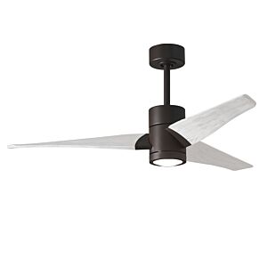 Super Janet 6-Speed DC 52" Ceiling Fan w/ Integrated Light Kit in Textured Bronze with Matte White blades